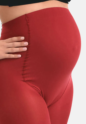 Mamsy - Zwangerschapspanty 60den - rood S  | MILD zwangerschapsboetiek - zwangerschapskleding bij Mechelen
