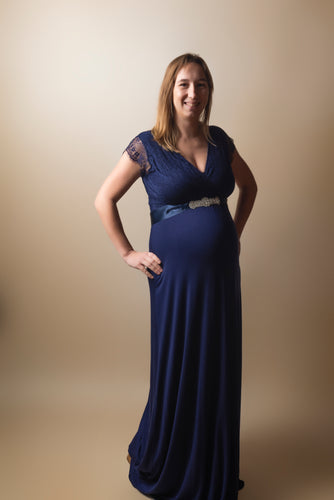 Tiffany Rose - Rosa gown long indigo blue 40-42  | MILD zwangerschapsboetiek - zwangerschapskleding bij Mechelen