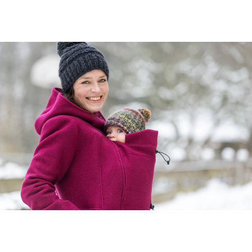 Mamalila - Hooded Babywearing Coat Vienna - berry  | MILD zwangerschapsboetiek - zwangerschapskleding bij Mechelen