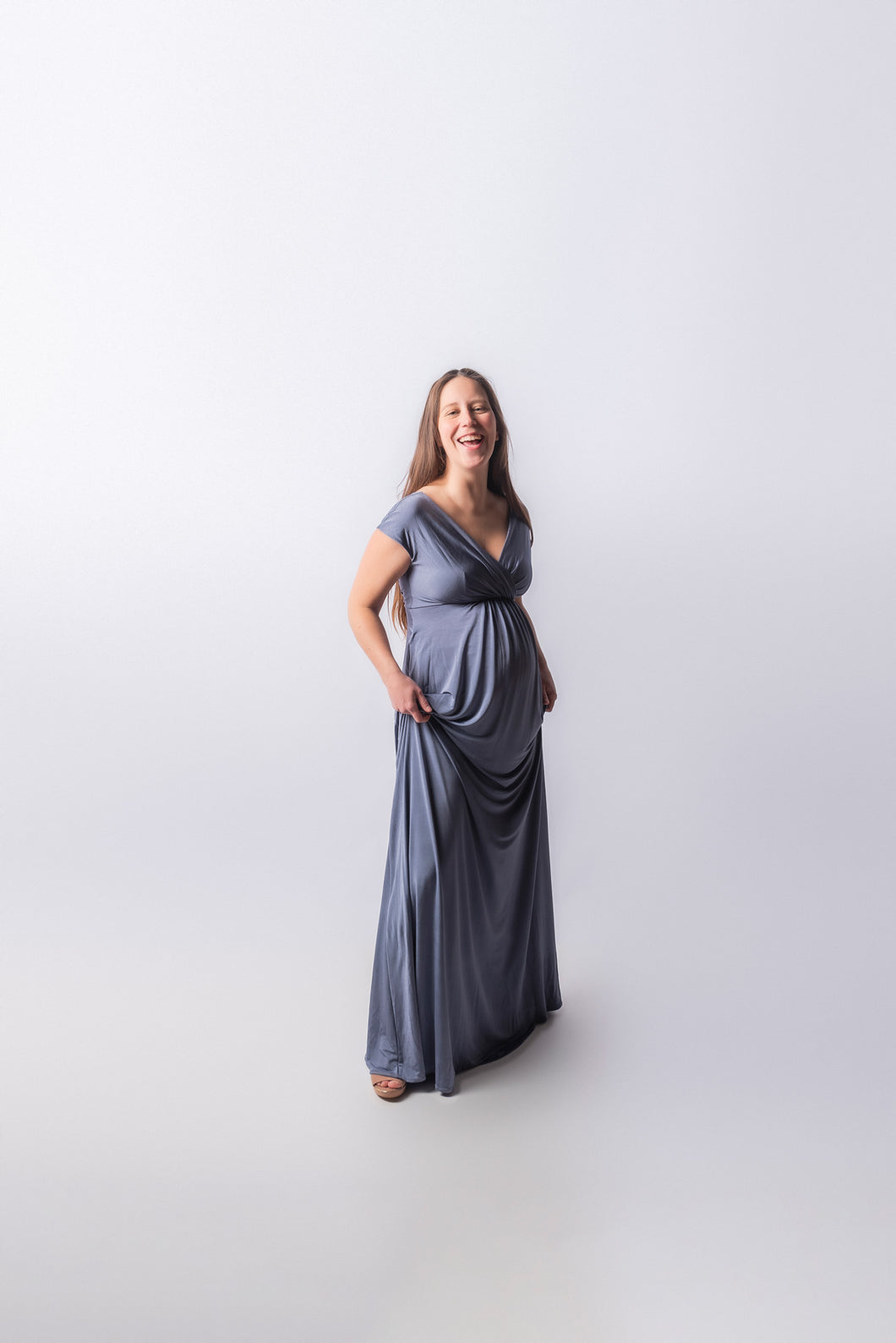Tiffany Rose - Francesca maxi dress steel blue 42-44  | MILD zwangerschapsboetiek - zwangerschapskleding bij Mechelen