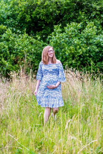 Ripe Maternity - Ella cold shoulder frill dress  | MILD zwangerschapsboetiek - zwangerschapskleding bij Mechelen