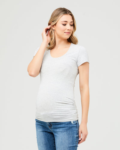 Ripe Maternity - Organic tube tee silver marle XS & XL  | MILD zwangerschapsboetiek - zwangerschapskleding bij Mechelen