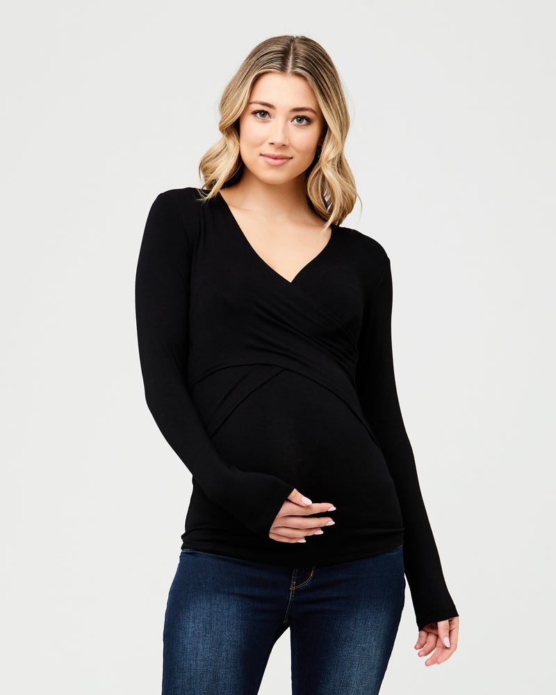 Ripe Maternity - Embrace nursing tee long sleeve black  | MILD zwangerschapsboetiek - zwangerschapskleding bij Mechelen