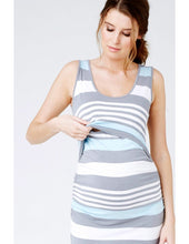 Afbeelding in Gallery-weergave laden, Ripe Maternity - Stripe nursing dress blue chambray XL  | MILD zwangerschapsboetiek - zwangerschapskleding bij Mechelen
